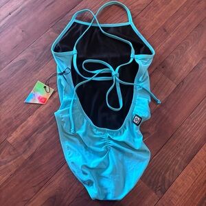 Jolyn- SZ 28  Alice Aqua Tie Back One Piece Swimsuit